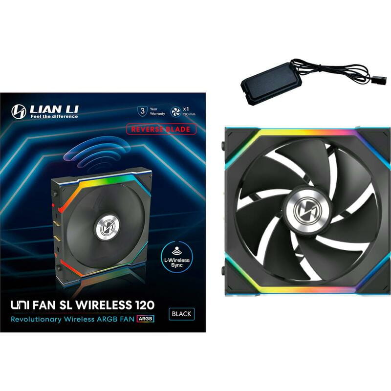 Вентилятор Lian Li Uni Fan SL Wireless Reverse 120-1 Black (G99.12RSL1W1B.00)