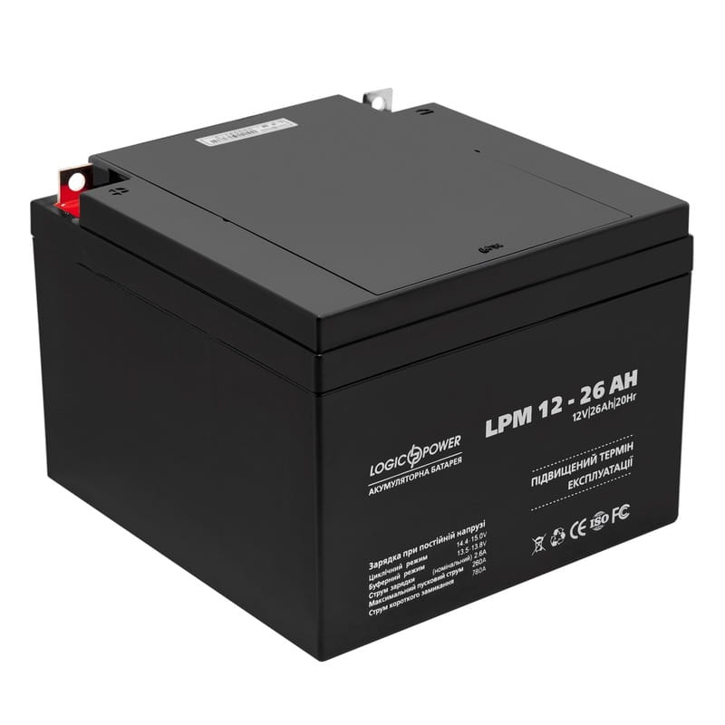 Аккумуляторная батарея LogicPower LPM 12V 26AH (LPM 12 - 26 AH) AGM