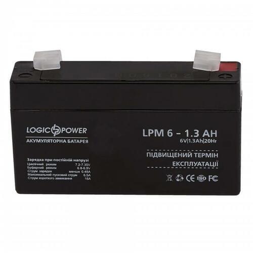 Photos - UPS Battery Logicpower Акумуляторна батарея  LPM 6V 1.3AH  AGM LP4157 (LPM 6 - 1.3 AH)