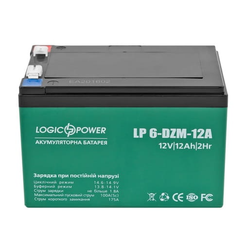 Фото - Батарея для ИБП Logicpower Акумуляторна батарея  LP 12V 12AH  AGM LP3536 (6-DZM-12)