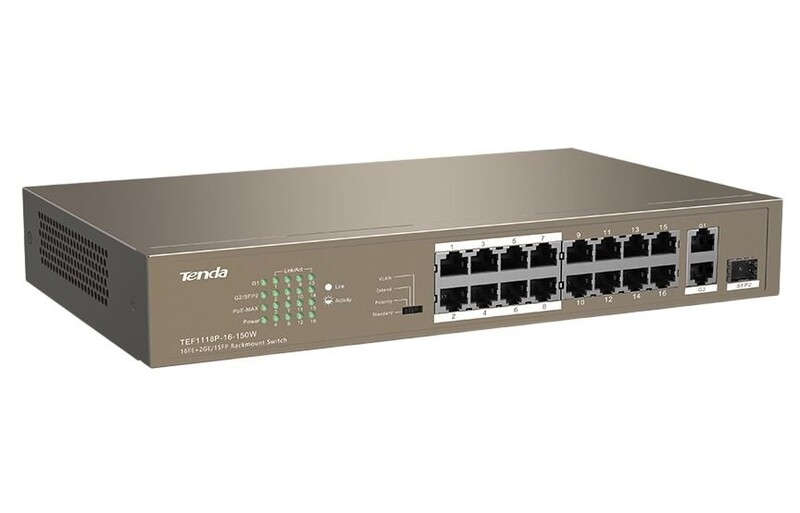 Коммутатор Tenda TEF1118P-16-150W