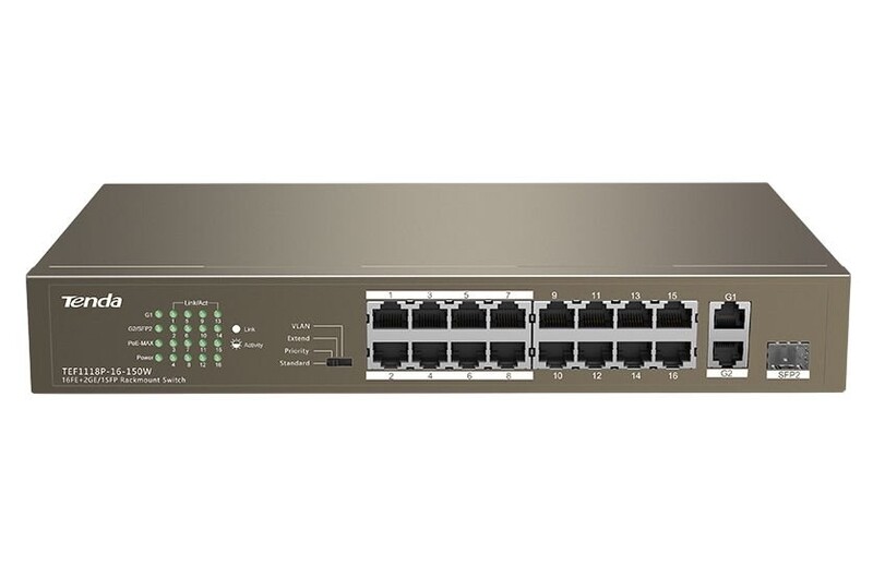 Коммутатор Tenda TEF1118P-16-150W