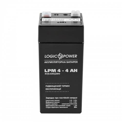 Фото - Батарея для ИБП Logicpower Акумуляторна батарея  LPM 4V 4AH  AGM LP4135 (LPM 4 - 4 AH)
