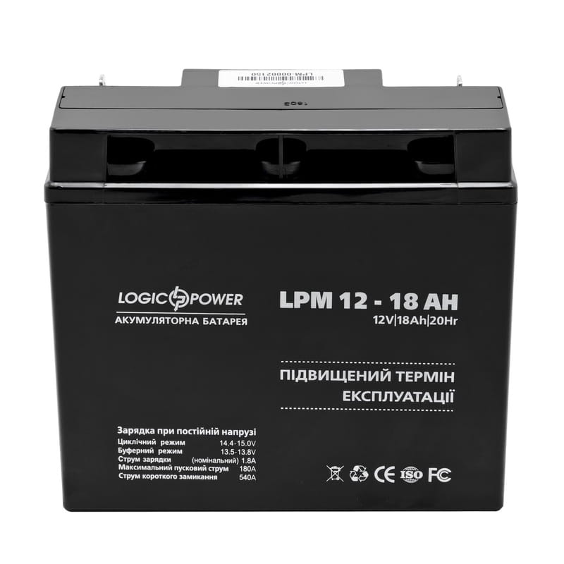 Аккумуляторная батарея LogicPower LPM 12V 18AH (LPM 12 - 18 AH) AGM