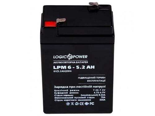 Фото - Батарея для ИБП Logicpower Акумуляторна батарея  LPM 6V 5.2AH  AGM LP4158 (LPM 6 - 5.2 AH)