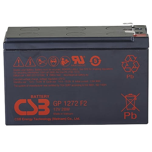 Фото - Батарея для ИБП CSB Акумуляторна батарея  12V 7.2AH  AGM GP1272F2(28W) (GP1272, 28W)