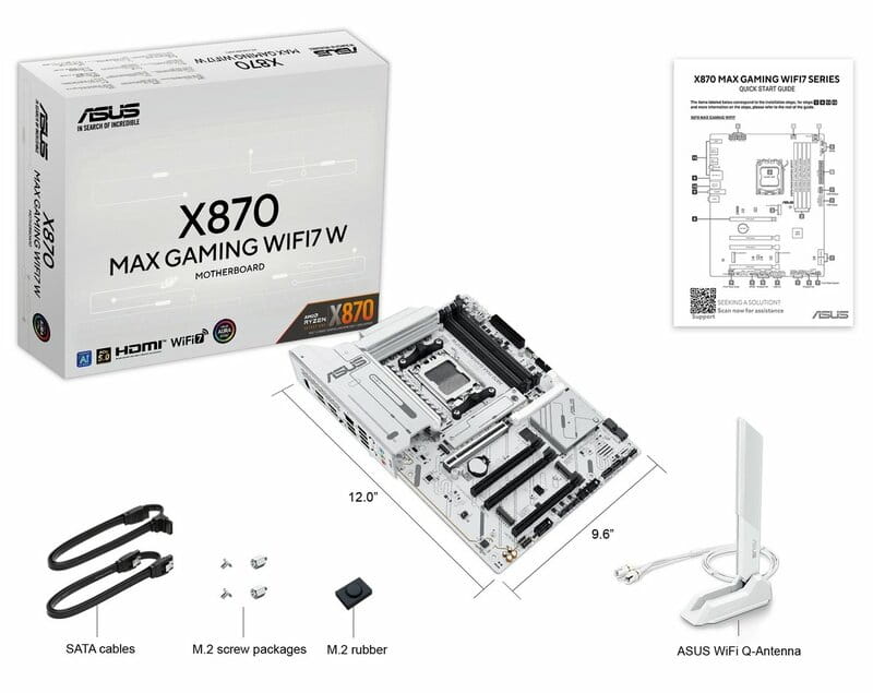 Материнська плата Asus X870 Max Gaming WiFi7 White Socket AM5