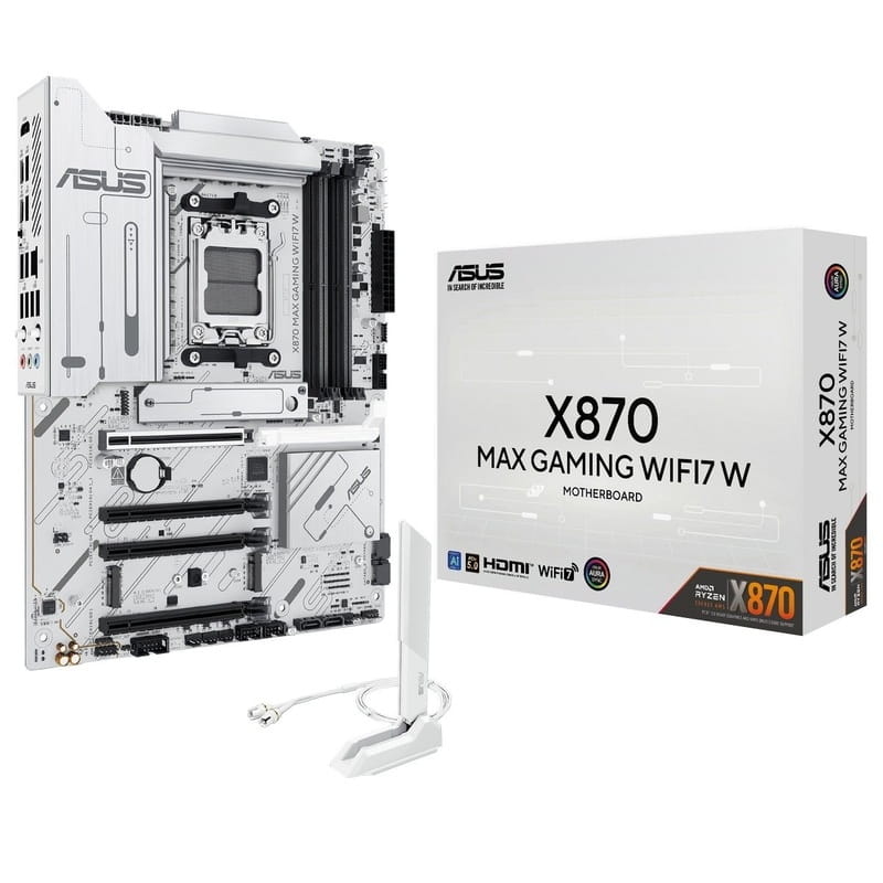 Материнська плата Asus X870 Max Gaming WiFi7 White Socket AM5