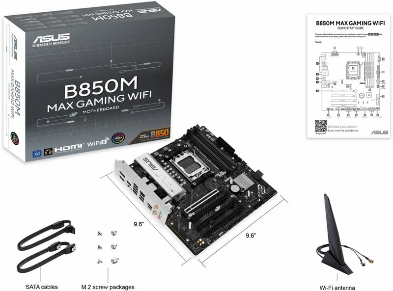 Материнська плата Asus B850M Max Gaming WiFi Socket AM5