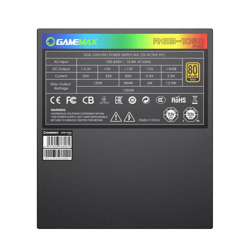 Блок живлення GameMax RGB-1050 Pro Black 1050W