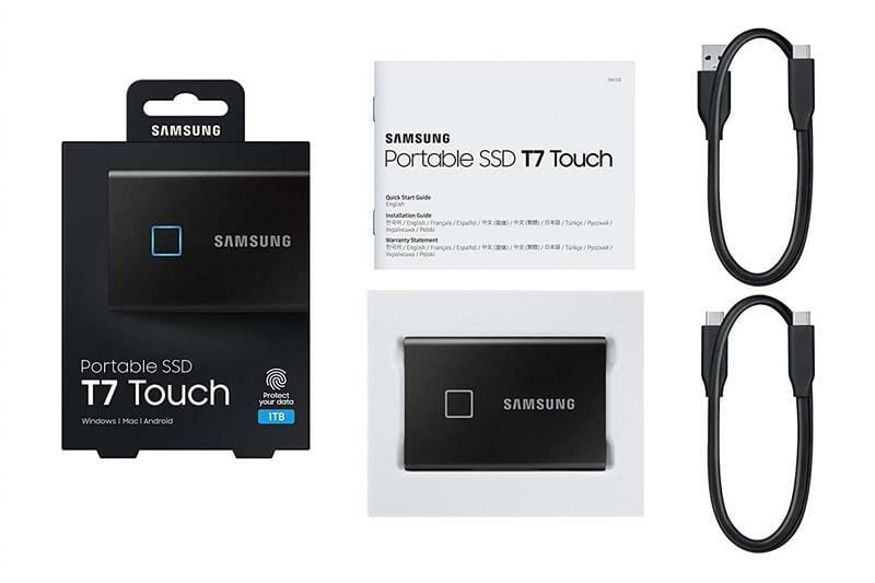 Накопичувач зовнішній SSD 2.5" USB 500GB Samsung T7 Touch Black (MU-PC500K/WW)