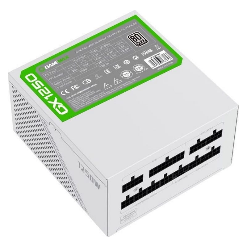 Блок питания GameMax GX-1250 PRO WT (ATX3.0PCIe5.0) White, 1250W