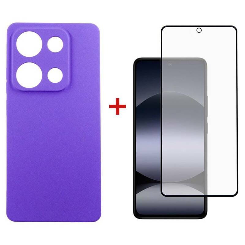 Чeхол-накладка Dengos для Xiaomi Redmi Note 14S Violet Full Glue (DG-KM-146) + защитное стекло