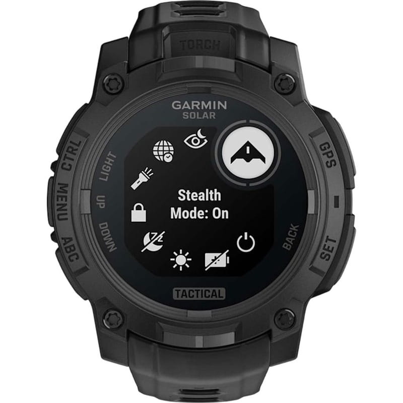 Смарт-годинник Garmin Instinct 3 45mm Tactical Solar Black with Black Silicone Band (010-02934-90)
