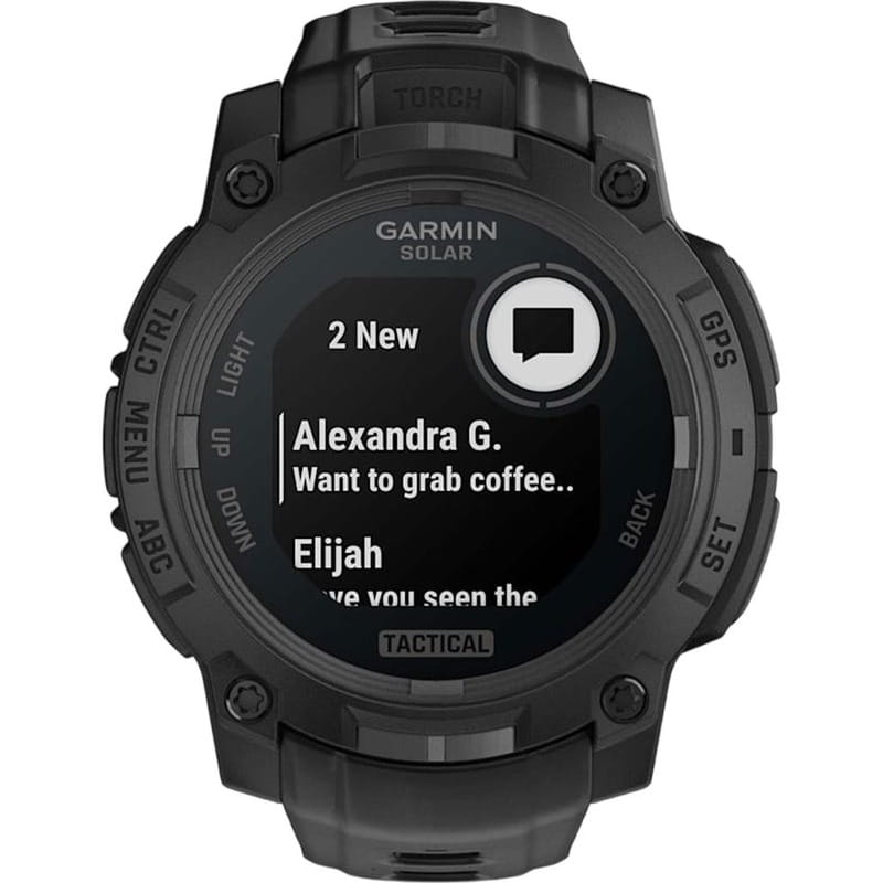 Смарт-годинник Garmin Instinct 3 45mm Tactical Solar Black with Black Silicone Band (010-02934-90)