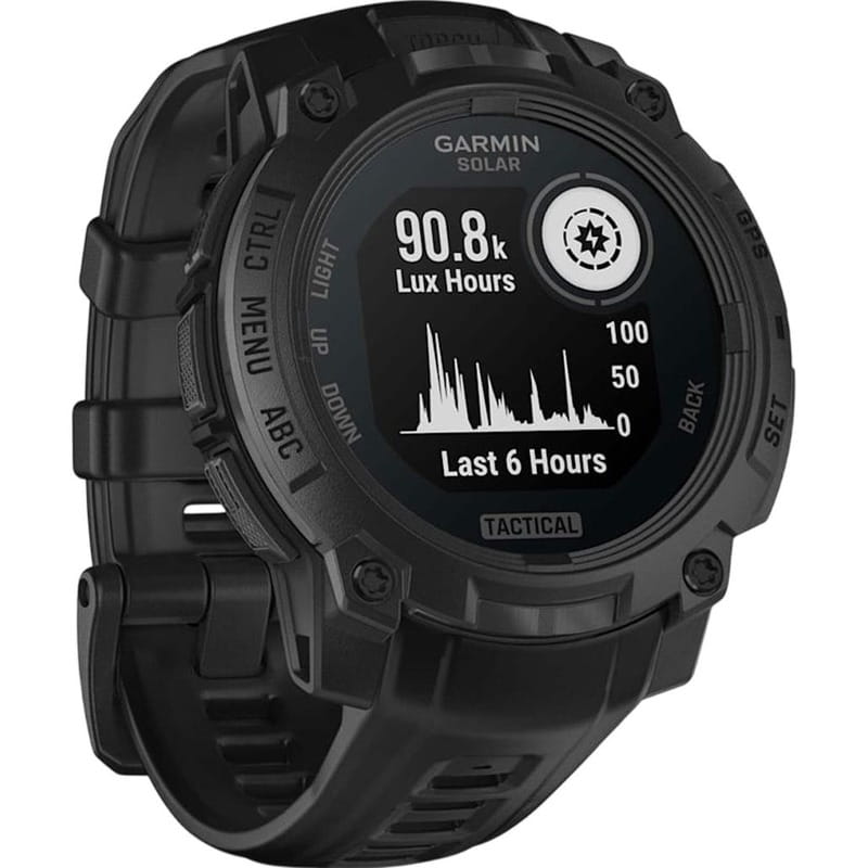 Смарт-годинник Garmin Instinct 3 45mm Tactical Solar Black with Black Silicone Band (010-02934-90)