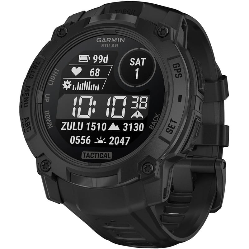 Смарт-годинник Garmin Instinct 3 50mm Tactical Solar Black with Charcoal Silicone Band (010-02935-90)