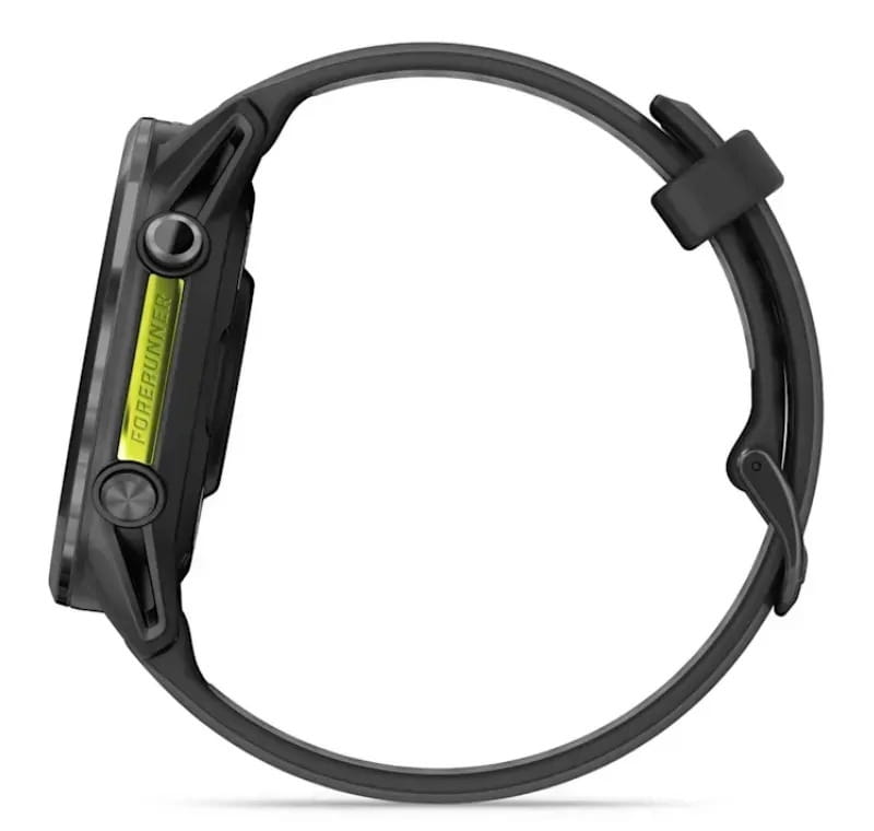 Смарт-часы Garmin Forerunner 970 Black Carbon Gray DLC Titanium with Black/Translucent Whitestone Silicone with Slate Buckle (010-02969-60)