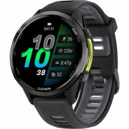 Смарт-годинник Garmin Forerunner 970 Black Carbon Gray DLC Titanium with Black/Translucent Whitestone Silicone with Slate Buckle (010-02969-60)