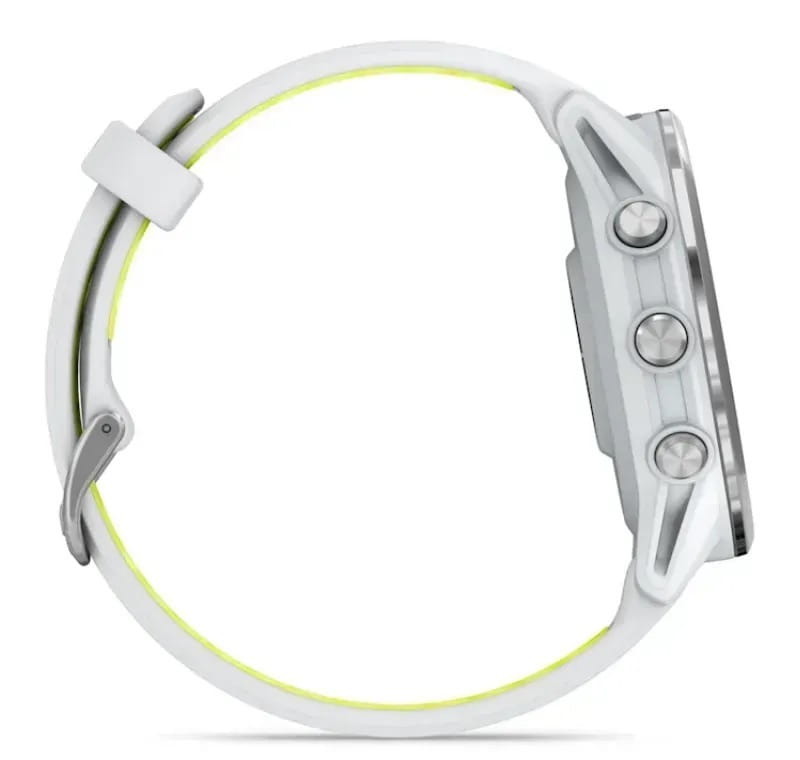 Смарт-часы Garmin Forerunner 970 Whitestone Titanium with Whitestone/Translucent Amp Yellow Silicone with Silver Buckle (010-02969-61)