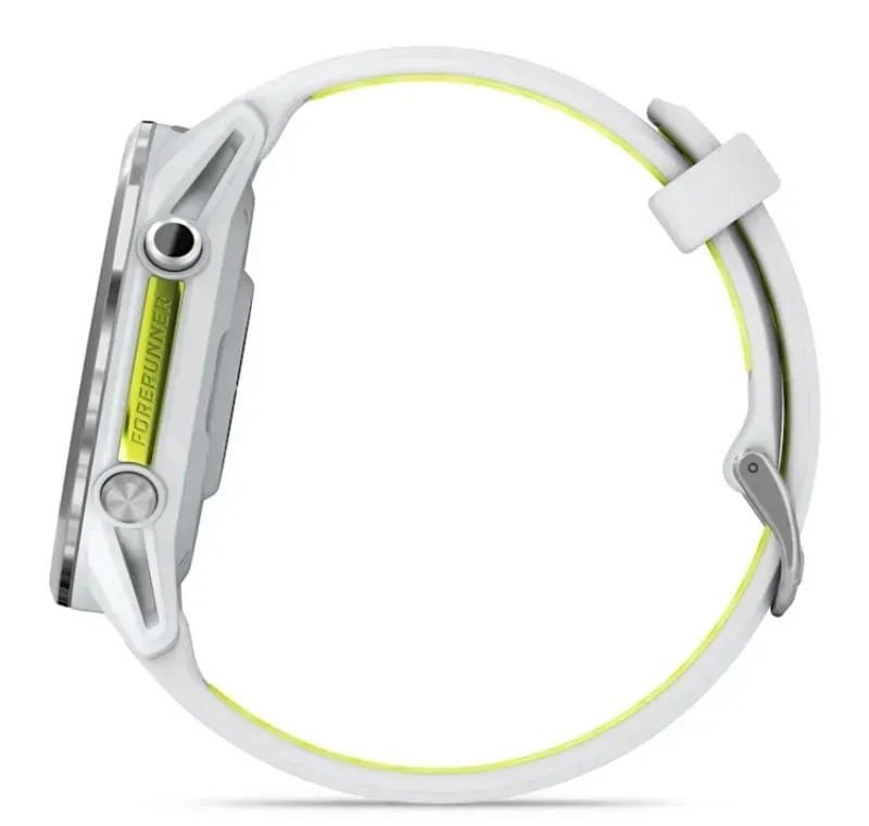 Смарт-часы Garmin Forerunner 970 Whitestone Titanium with Whitestone/Translucent Amp Yellow Silicone with Silver Buckle (010-02969-61)