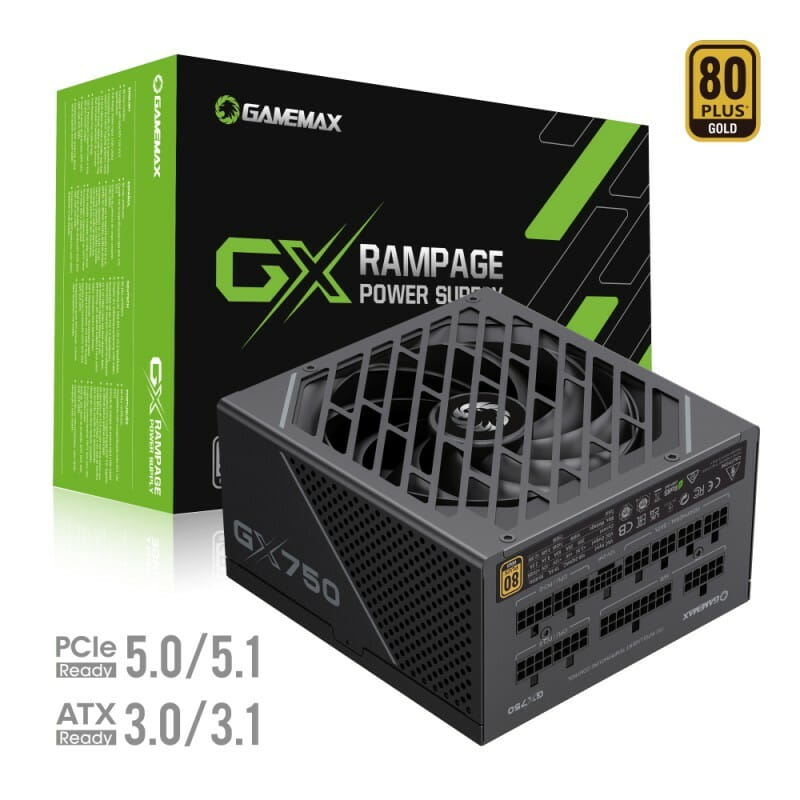 Блок живлення GameMax GX-750 PRO BK (ATX3.0 PCIe5.0) Black, 750W