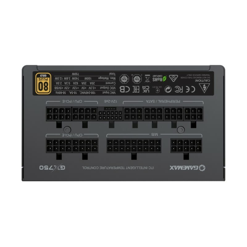 Блок живлення GameMax GX-750 PRO BK (ATX3.0 PCIe5.0) Black, 750W