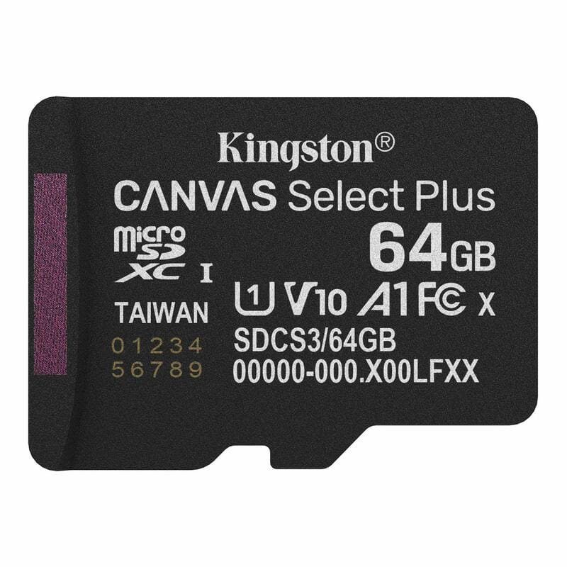 Карта памяти MicroSDXC  64GB UHS-I Class 10 Kingston Canvas Select Plus R150MB/s (SDCS3/64GBSP)