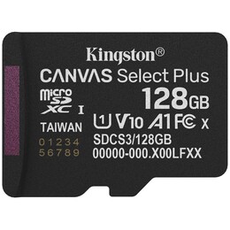 Карта пам`яті MicroSDXC 128GB UHS-I Class 10 Kingston Canvas Select Plus R150MB/s (SDCS3/128GBSP)