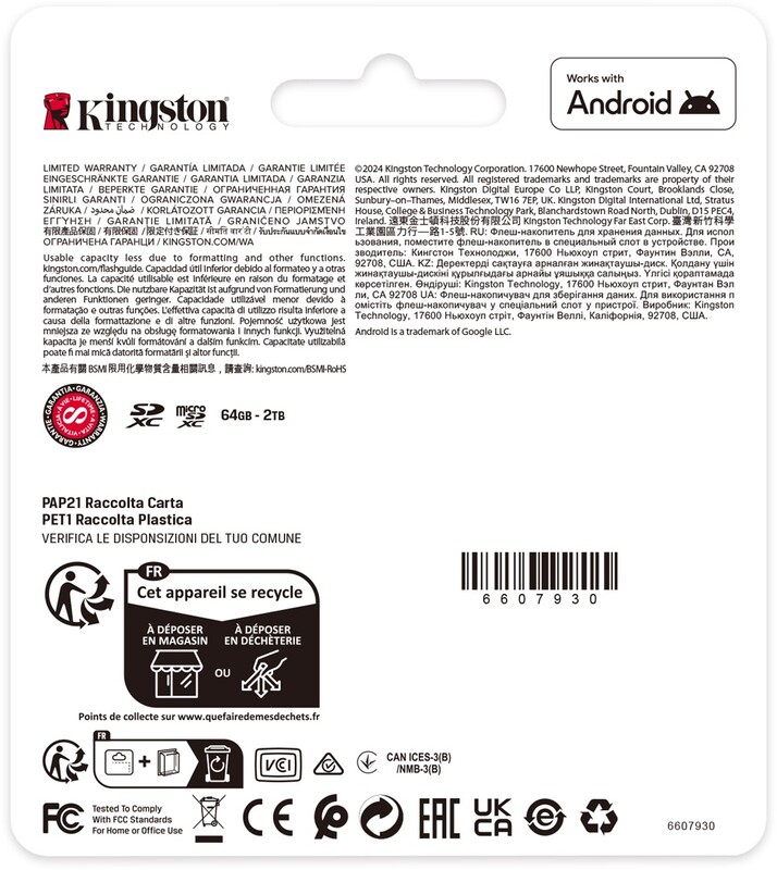 Карта пам`яті MicroSDXC 128GB UHS-I Class 10 Kingston Canvas Select Plus R150MB/s (SDCS3/128GBSP)