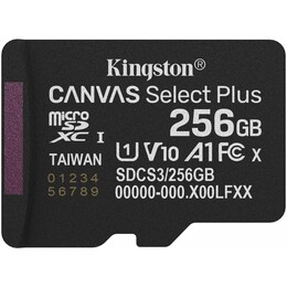 Карта пам`яті MicroSDXC 256GB UHS-I Class 10 Kingston Canvas Select Plus R150MB/s (SDCS3/256GBSP)
