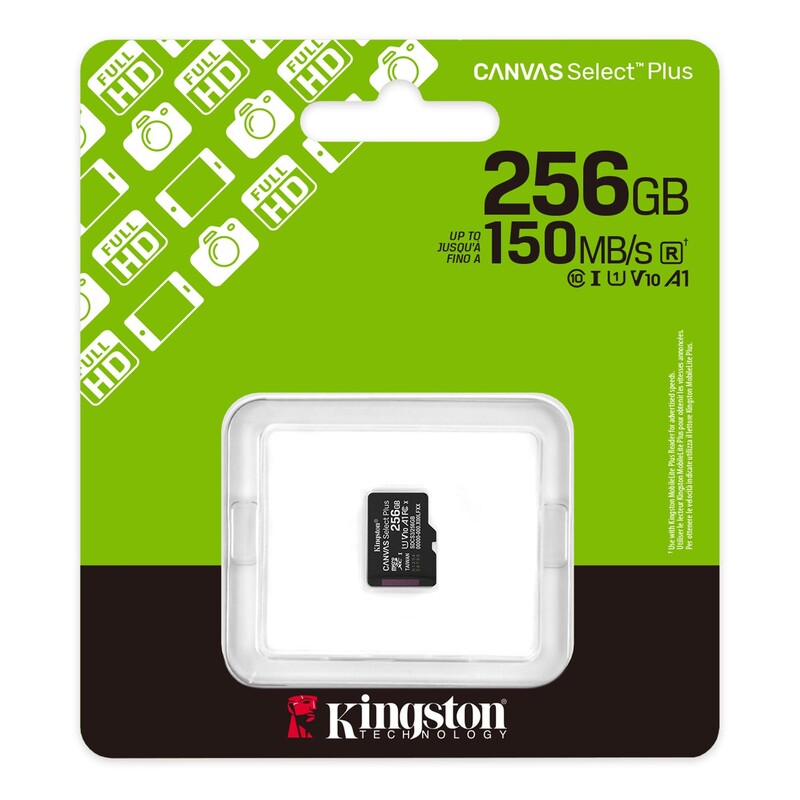 Карта пам`яті MicroSDXC 256GB UHS-I Class 10 Kingston Canvas Select Plus R150MB/s (SDCS3/256GBSP)