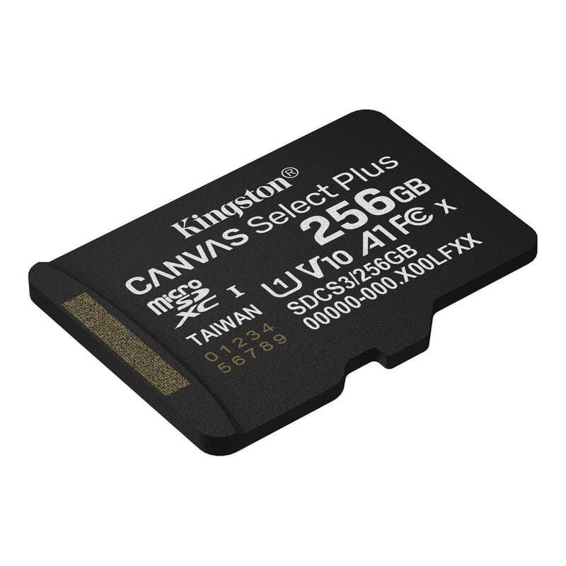Карта памяти MicroSDXC 256GB UHS-I Class 10 Kingston Canvas Select Plus R150MB/s + SD-адаптер (SDCS3/256GB)