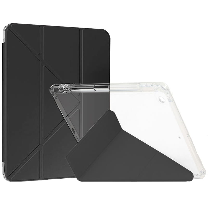 Чeхол-книжка BeCover Ultra Slim Origami Transparent с креплением Apple Pencil для Apple iPad 10.2 2019/2020/2021 Black (711098)