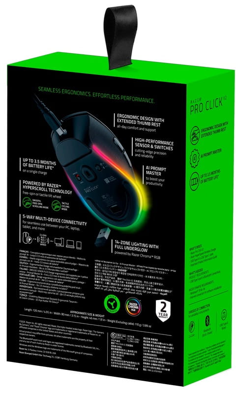 Миша бездротова Razer Pro Click V2 Black (RZ01-03900100-R3M1)