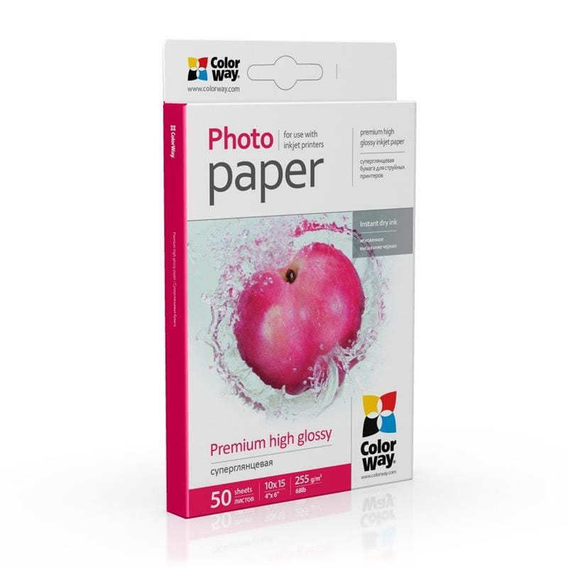Фотобумага CW суперглянцевая 255г/м2 10х15см 50л (PSG2550504R)
