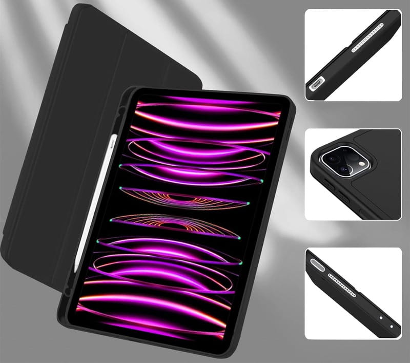 Чeхол-книжка BeCover Tri Fold Soft TPU с креплением Apple Pencil для Apple iPad Pro 11 2020/2021/2022 Black (711109)
