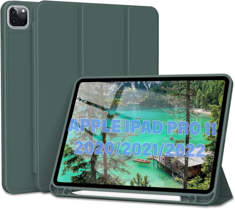 Чeхол-книжка BeCover Tri Fold Soft TPU с креплением Apple Pencil для Apple iPad Pro 11 2020/2021/2022 Dark Green (711110)