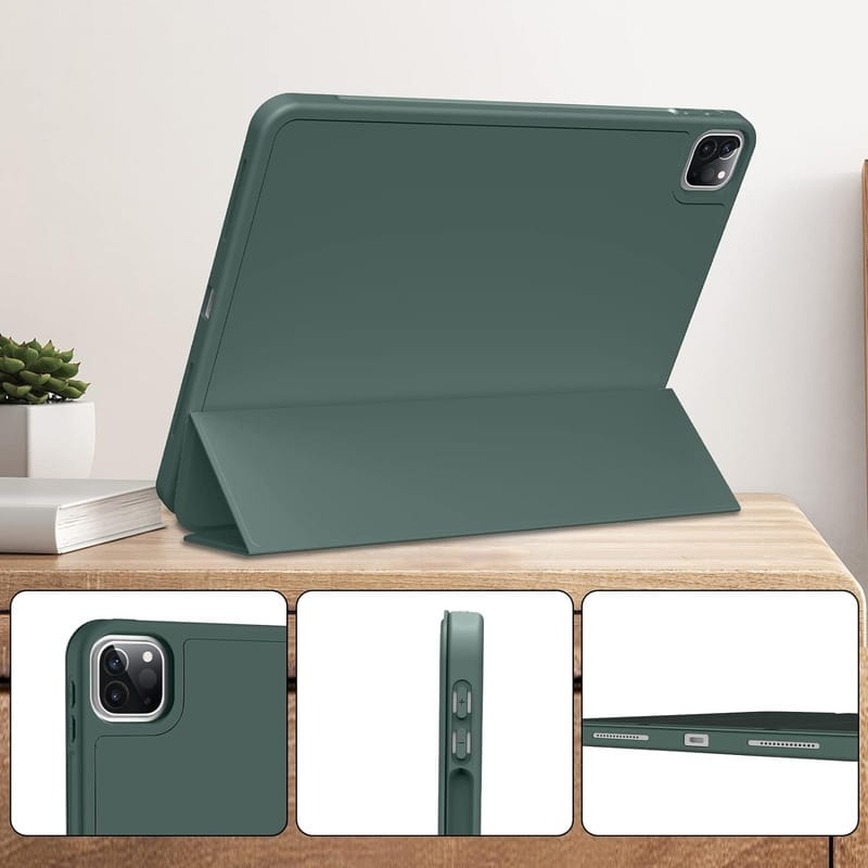 Чeхол-книжка BeCover Tri Fold Soft TPU с креплением Apple Pencil для Apple iPad Pro 11 2020/2021/2022 Dark Green (711110)