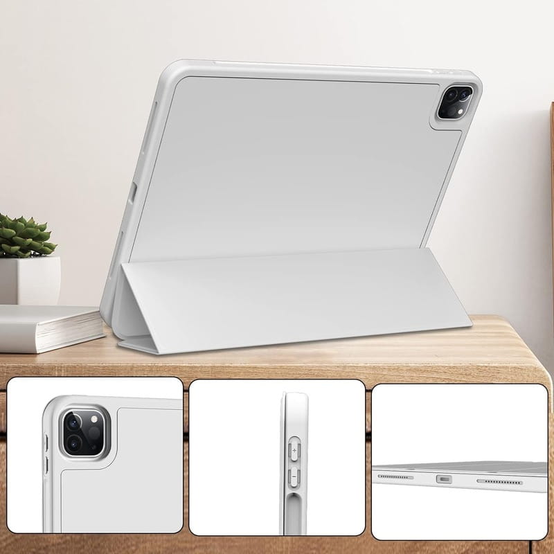 Чeхол-книжка BeCover Tri Fold Soft TPU с креплением Apple Pencil для Apple iPad Pro 11 2020/2021/2022 Gray (711111)