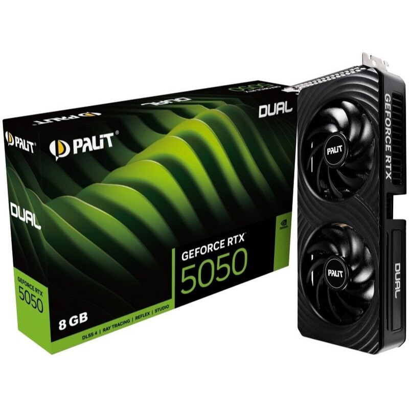 Видеокарта GF RTX 5050 8GB GDDR6 Dual Palit (NE65050019P1-GB2070D)
