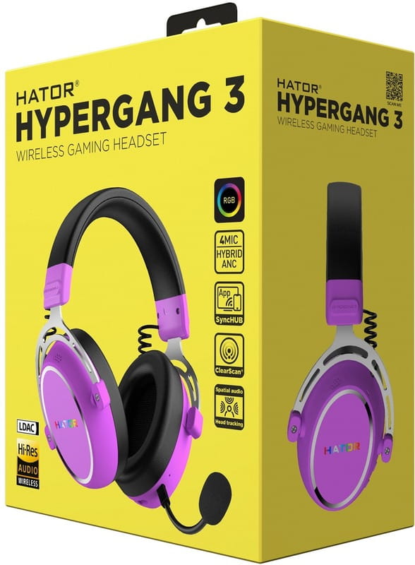 Гарнiтура Hator Hypergang 3 Wireless Violet (ESH52)