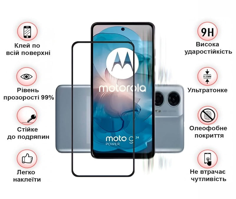Захисне скло BeCover для Motorola Moto G24/G24 Power Black (710716)