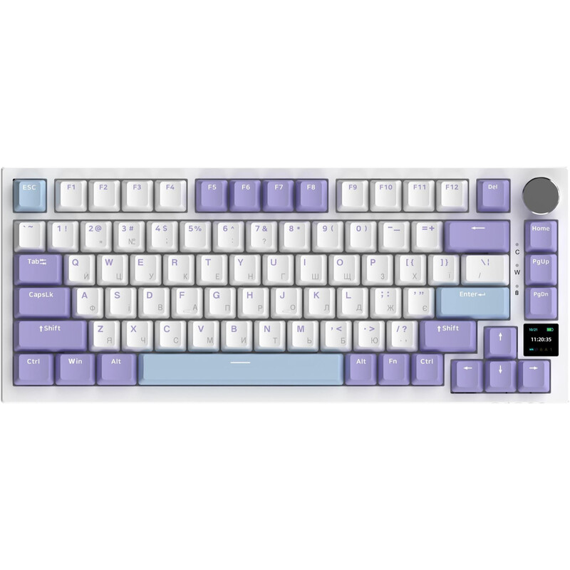Клавиатура беспроводная Ajazz AK820 Pro Flying Fish Switch Purple RGB With Screen (AK820PRO-FF-PWB)