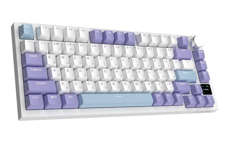 Клавіатура бездротова Ajazz AK820 Pro Flying Fish Switch Purple RGB With Screen (AK820PRO-FF-PWB)