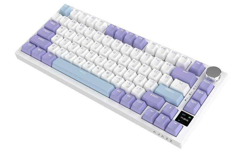 Клавіатура бездротова Ajazz AK820 Pro Flying Fish Switch Purple RGB With Screen (AK820PRO-FF-PWB)