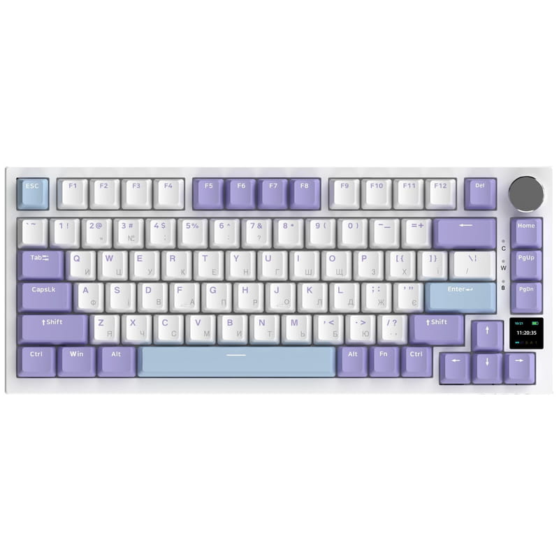 Клавіатура бездротова Ajazz AK820 Pro Flying Fish Switch Purple RGB With Screen (AK820PRO-FF-PWB)