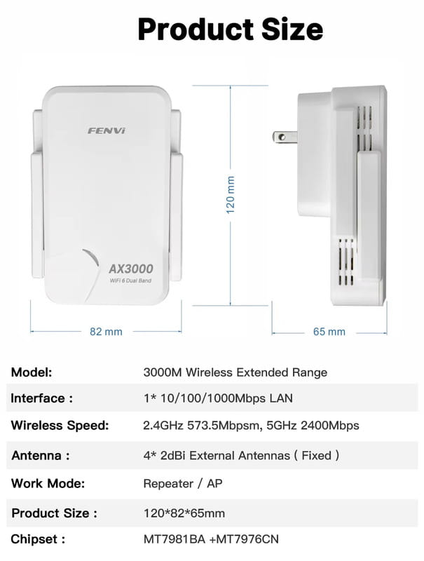 Точка доступа Fenvi F-AX3000R Wi-Fi Repeater Dual Band 2.4/5Ghz Signal Booster