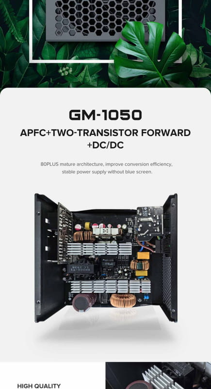 Блок живлення GameMax GM-1050 Modular Black, 1050W