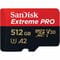 Фото - Карта пам`ятi MicroSDXC 512GB UHS-I U3 R200/W140MB/s SanDisk Extreme Pro V30 + SD-адаптер (SDSQXCD-512G-GN6MA) | click.ua